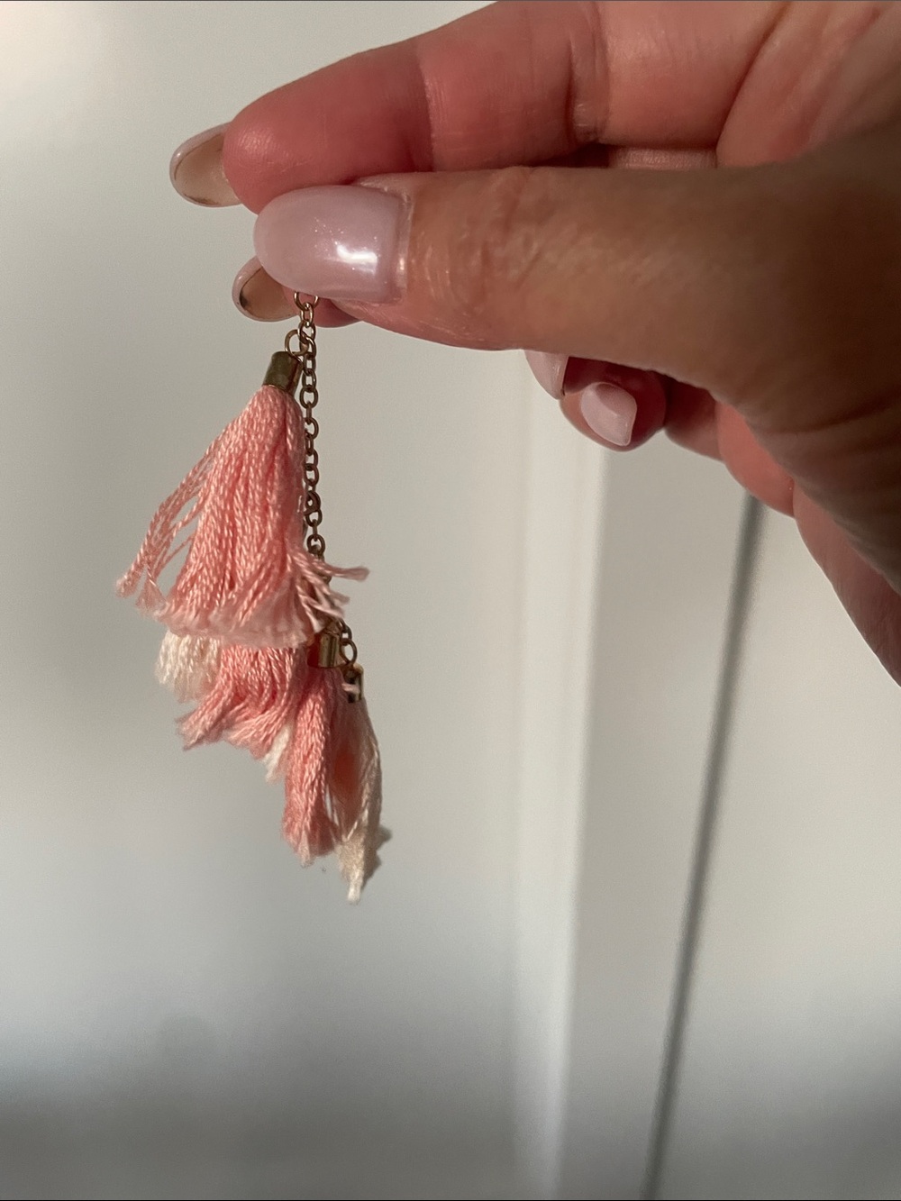 Peach & Cream Tassel Drop Earrings - Women Jewelry
